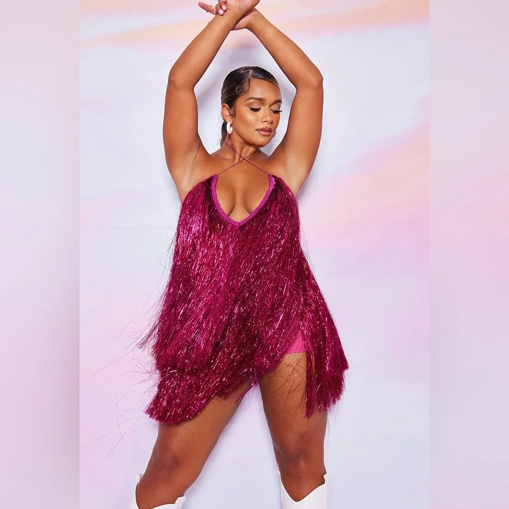 PLT Pink Fringe Dress - Picture 3 of 6